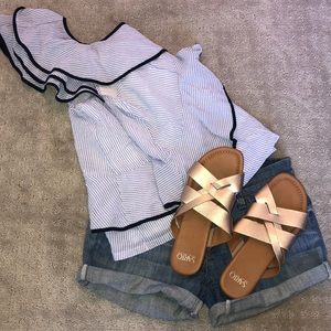 Franco Sarto gold sandal 7.5